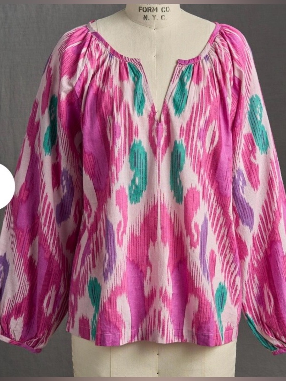 NWT Sundance + DYLAN Ikat Printed Mari Top. M.